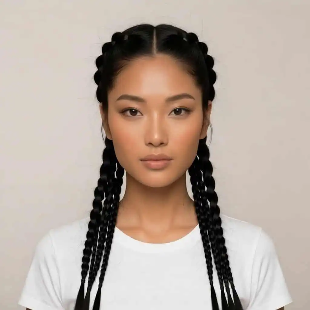 Hair style Double Dutch Braids